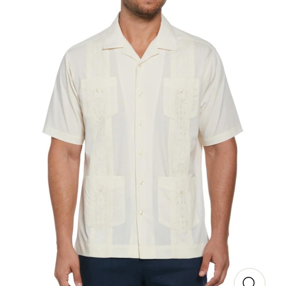 KS Island Beige Guayabera Sz 5XL Tall